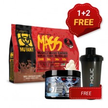 PROMO 1+2 FREE Mutant Mass Dual 2720 г + HI TEC Black DEVIL - 240Caps + 4Fitness Shop Shaker