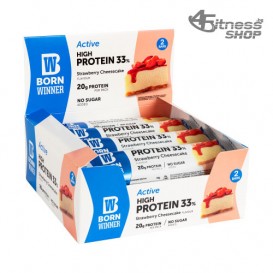 BORN WINNER Active High Protein Bar 33% Strawberry Cheesecake 12x60 гр