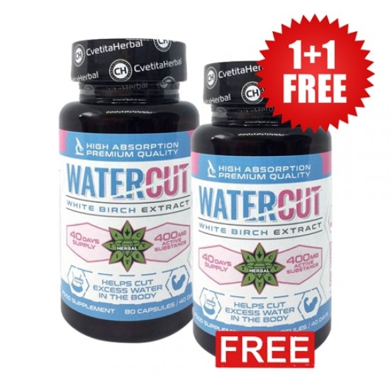 Cvetita Herbal 1+1 FREE Water Cut - Екстракт от Бяла бреза - 80 капсули х 400 mg на супер цена