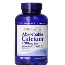 Puritan's Pride Absorbable Calcium plus Vitamin D3 100 softgels