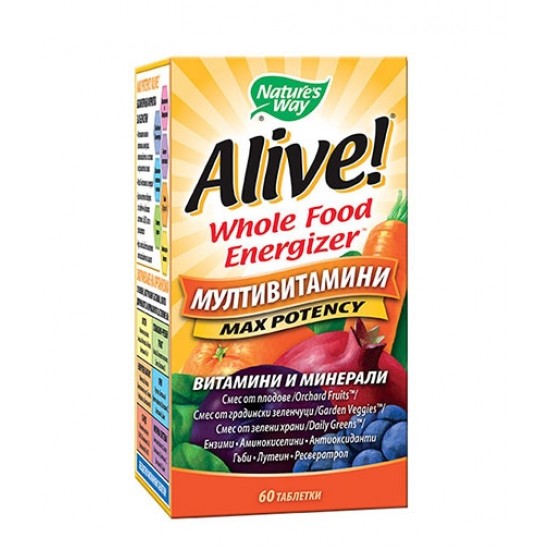 Natures Way Alive Whole Food Energizer Multi-Vitamins / 60 таблетки на супер цена