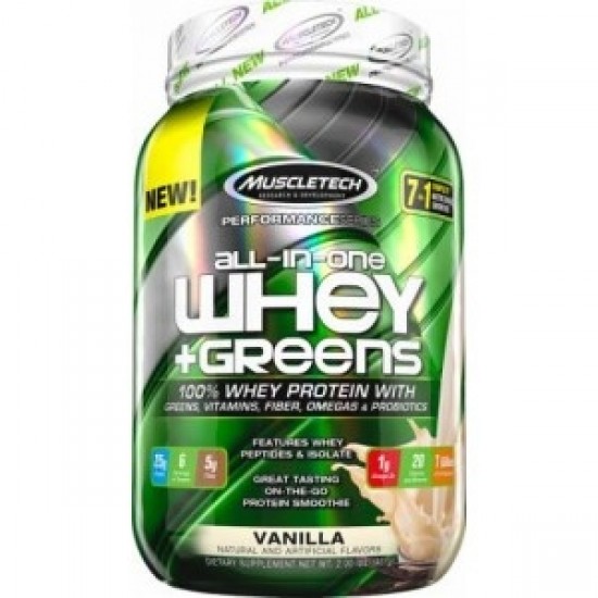 Muscletech All-in-one Whey + Greens 908 грама на супер цена