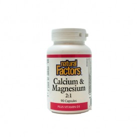 Natural Factors Calcium & Magnesium + Vitamin D3 376 мг / 90 капсули