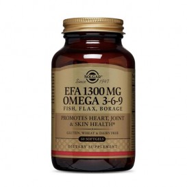 Solgar EFA 1300 mg Omega 3-6-9 (Fish, Flax, Borage), 60 softgels
