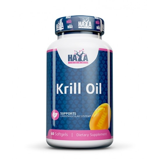 Haya Labs Krill Oil 500 мг / 60 гел капсули на супер цена