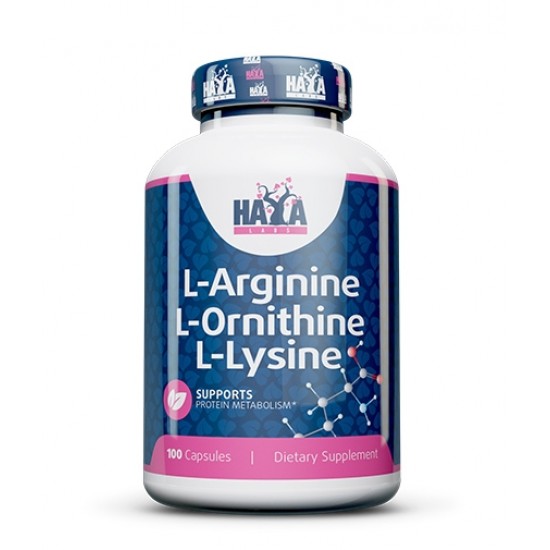 Haya Labs L-Arginine / L-Ornithine / L-Lysine / 100 капсули на супер цена