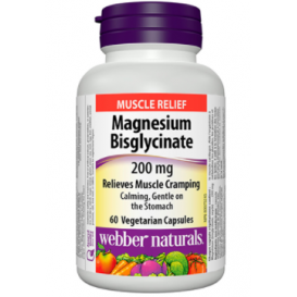 Webber Naturals Magnesium Bisglycinate 200mg / 60Vcaps.