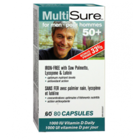 Webber Naturals MULTI SURE мултивитамини за мъже 50+ със сао палмето,ликопен и лутеин x 80caps