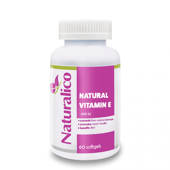 Naturalico Natural Vitamin E 400 IU 60 гел капсули на супер цена