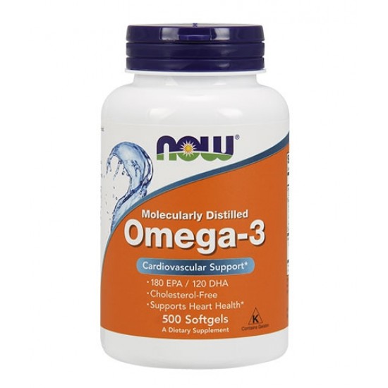 NOW Omega 3 Fish Oil 1000 мг / 500 гел капсули на супер цена