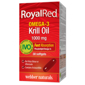 Webber Naturals ROYAL RED OMEGA-3 KRILL Oil 1000mg Рибено масло за сърцето x 30 softgels