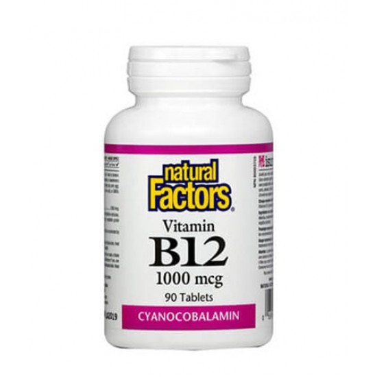 Natural Factors Vitamin B12 (Cyanocobalamin) 1000 мг / 90 таблетки на супер цена