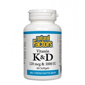 Natural Factors Vitamin K&D 120 мг & 1000IU / 60 гел капсули