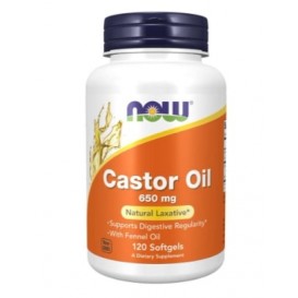 NOW Castor Oil 650 мг / 120 гел капсули