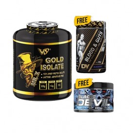 1+2 FREE V-SHAPE SUPPS MR X GOLD ISOLATE 2000 g + Nutrition Blood And Guts 340 гр + Black DEVIL - 240Caps