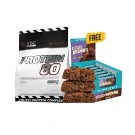 1+1 FREE Protein 80 - 2000 gr + Protein Brownie 12х75 гр
