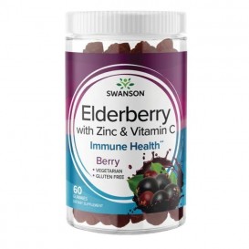 Swanson Elderberry Gummies with Zinc & Vitamin C - Berry 60 дъвчащи таблетки